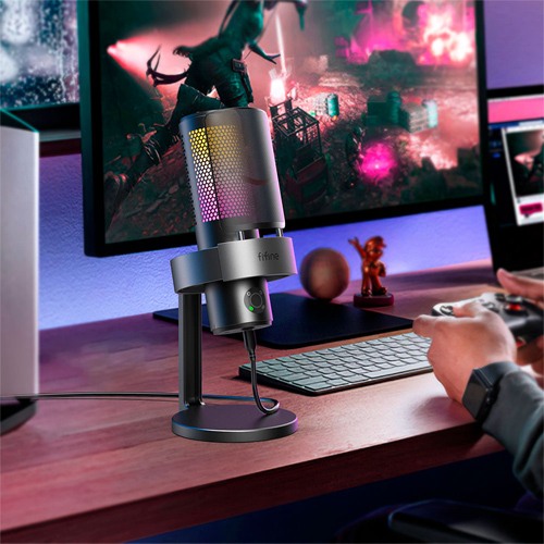 Fifine AMPLIGAME A9 RGB USB Black Gaming Microphone